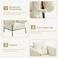 thumbnail image 4 of Furniliving Upholstered Accent Chair, Oversized Barrel Armchair with Thicker Seat Cushion and Pillow, Club Chair for Living Room Bedroom Makeup Room, Beige, 4 of 10