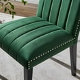thumbnail image 3 of Side Dining Chair, Nailhead, Set of 2, Green, Velvet, Modern Contemporary, Kitchen Room Cafe Bistro Restaurant Hospitality, 3 of 9