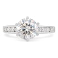 thumbnail image 2 of 1 4/5 Cttw Center 7.5MM Round Cut Lab Created Moissanite Diamond Solitaire Bridal Engagement Ring Jewelry Gift for Women in 14K White Gold Over Sterling Silver (G-H Color, VVS1 Clarity, 1.80 Cttw)-9, 2 of 8