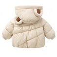 thumbnail image 5 of Otqutp Baby Long Sleeve Jacket Kids Toddler Girls Boys Winter Warm Thick Solid Cotton Long Sleeve Padded Jacket Coat with Pocket(White,12-18 Months), 5 of 9