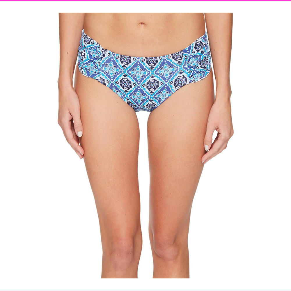 Tommy Bahama Tika Tiles Reversible High-Waist Shirred Bikini Bottoms SZ S