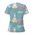 thumbnail image 4 of Naloa Animal Meditation Print T-Shirts Short Sleeve V Neck Tees for Women Fashion Tops Trendy Lightweight Soft Casual Summer Outfits Clothes, 4 of 5
