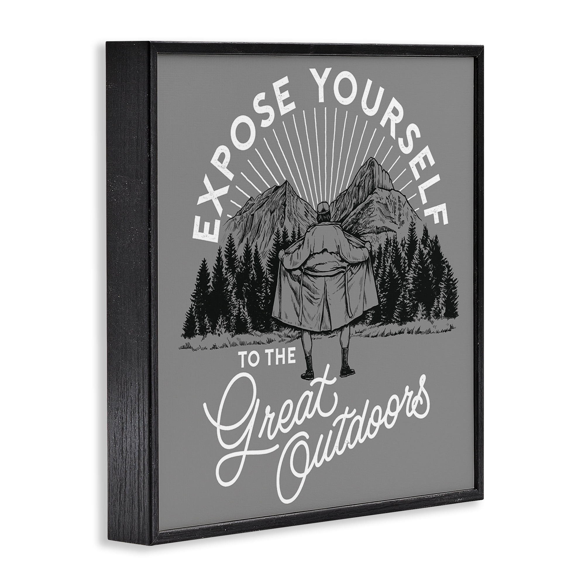 Stupell Industries Expose Yourself Funny Novelty Painting Black Framed Art Print Wall Art, 12 x 12