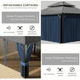 thumbnail image 4 of ASJMR 12x14 FT Hardtop Gazebo Double Roof with Metal Frame,Outdoor Pavilion With Curtains and Nettings,Garden Tent For Courtyards Backyards Decks Grass,Navy, 4 of 7
