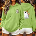 thumbnail image 2 of Aboser Womens Spooky Pullover Hoodies Halloween Party Shirts Cute Long Sleeve Tops Lightweight Cozy Hooded Sweatshirts with Pockets, 2 of 8