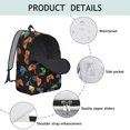 thumbnail image 4 of Game Controller Black Pattern Backpack for School, Cute School Bag with Adjustable Shoulder Straps and Padded Back, 15.7"x11.8"x5.5", 4 of 5
