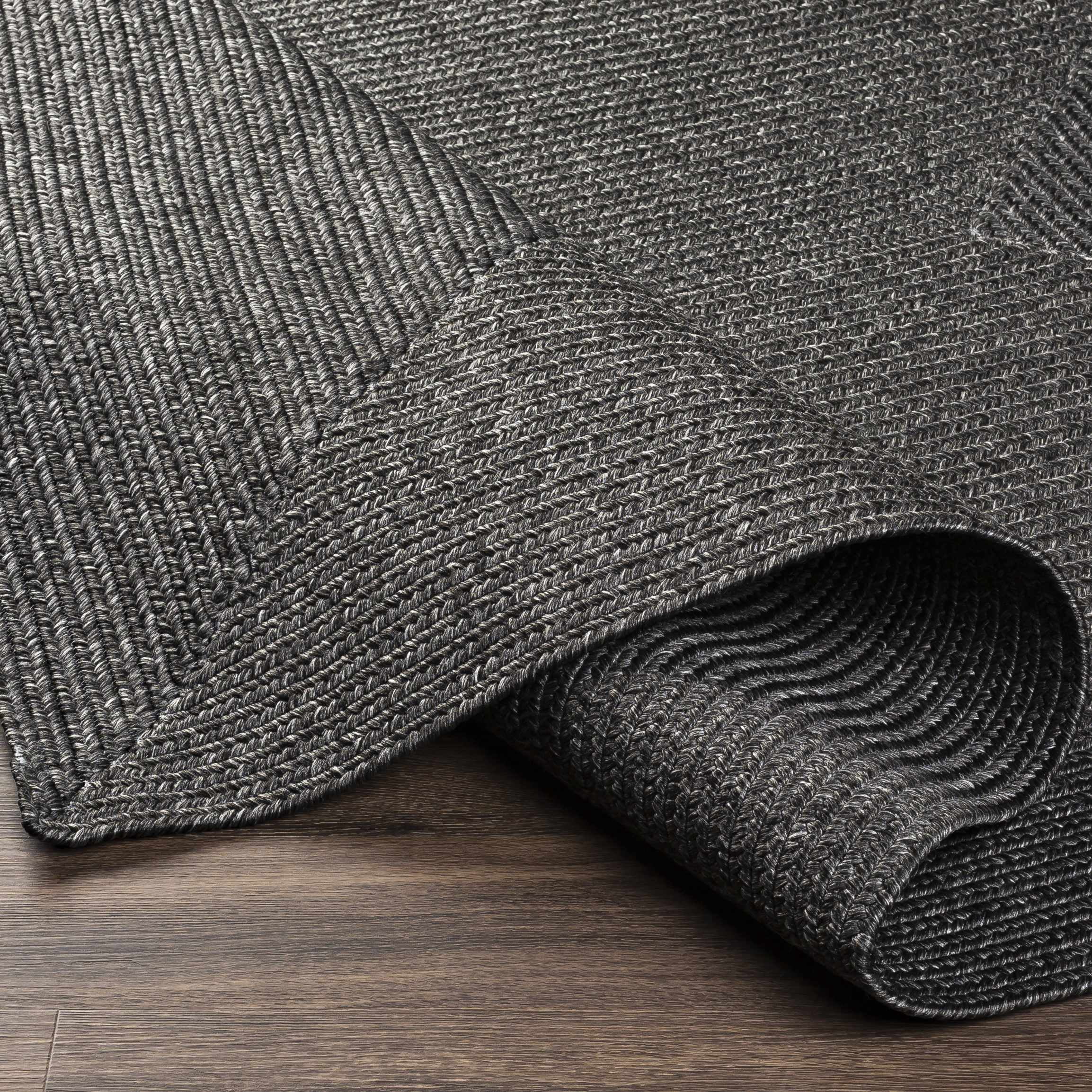 Hauteloom Moxley Living Room, Bedroom Patio Outdoor Area Rug - Black - 8'6" x 11'6"
