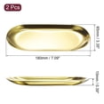thumbnail image 2 of Uxcell Candle Tray Holder, 7inch Stainless Steel Oval Plate for Home Decor Gold 2Pack, 2 of 6