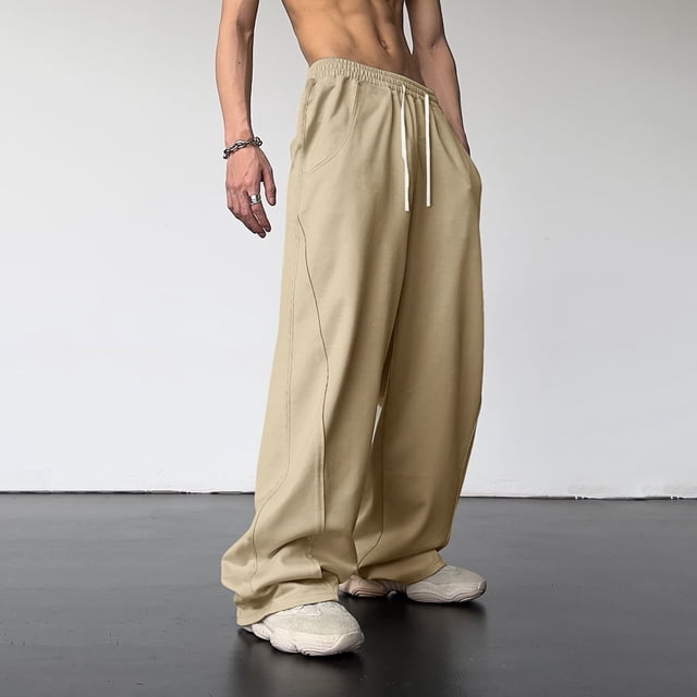 Pantalons Décontractés pour Femmes, Taille Haute, Jambes Larges, Design Polyvalent pour Usage Quotidien et Style de Rue sur Plateformes