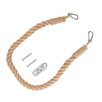 1PC Hanging Toilet Paper Holder Rope Roll Paper Stand Decor (Khaki 45cm)