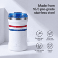 thumbnail image 2 of Ozark Trail 16oz Ceramic Lined Stainless Steel Can Tumbler with 2-in-1 Lid,Red and Blue stripe, 2 of 15