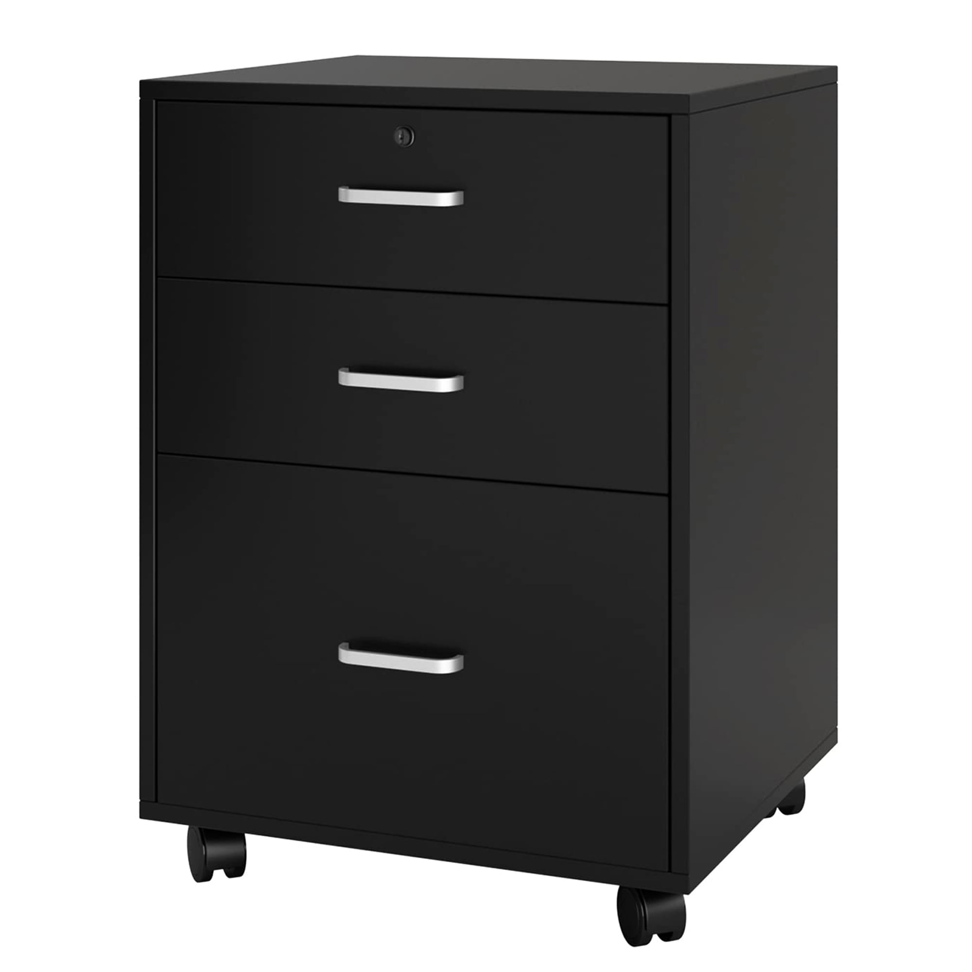 Wellynap 3 Drawer Mobile File Cabinet, Rolling Filing Cabinet, Modern ...