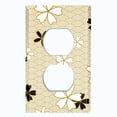 thumbnail image 2 of Metal Light Switch Plate Cover Japanese Flower Pattern Beige Wallpaper FLW038, 2 of 13