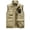 Khaki Jacket for Men, variant on IYTR Men's Work Clothes Jacket Sleeveless Jacket Zipper Stand-up Collar Coat Outdoor Sports Photography Leisure Coat with Pocket Solid Color Black XXXXL