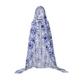 thumbnail image 7 of Honeii Blue And White Flowers Print Poncho Cape, Cloak Coat, Snuggly Hooded Wearable Blanket, Hooded Cape For Teenagers,Halloween Costumes-Large, 7 of 7