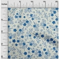 thumbnail image 2 of oneOone Velvet Medium Blue Fabric Asian Floral Craft Projects Decor Fabric Printed By The Yard 58 Inch Wide, 2 of 4
