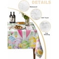 thumbnail image 5 of Happy Easter Rectangle Tablecloth, Spring Bunny Eggs Flower Sage Green Plaid Waterproof & StainResistant Tablecloth, Washable Oil-proof Table Cover for Dining/Party/Wedding/Camping/Buffet 60x84 In, 5 of 9