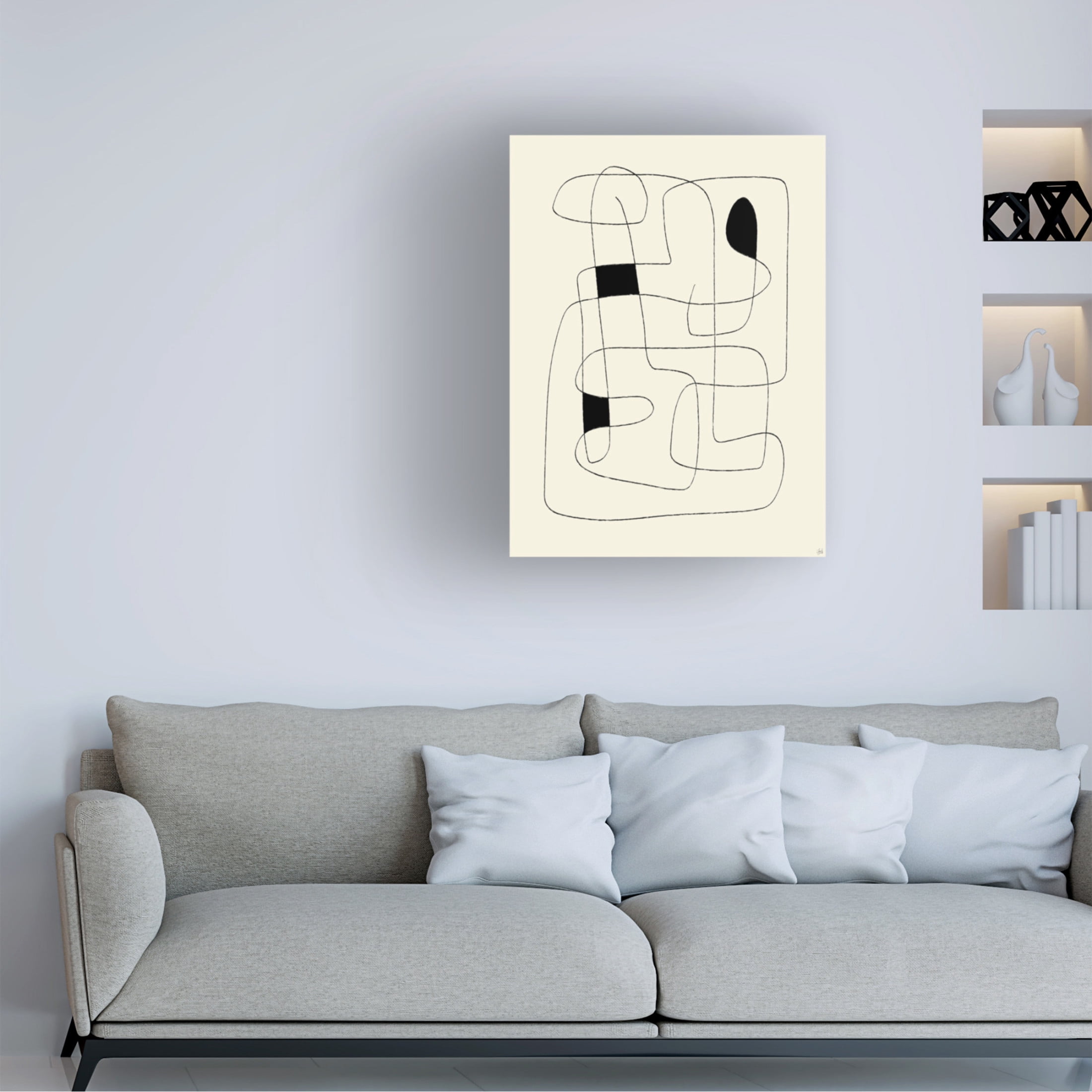 Canvas Wall Art - Line and Brush 'Lines To Fill 4' Wall Art for Living Room, Bedroom, or Office Décor by Trademark Fine Art - 14 x 19 Inches