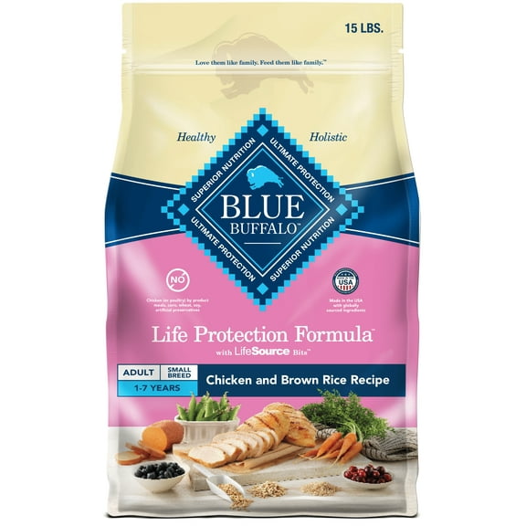 Blue Buffalo Life Protection Formula Small Breed Dry Dog Food Chicken & Brown Rice 15 lbs.