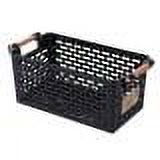 Hot Sales Promotion Plastic Storage Basket Desktop Weave Basket with Handle Portable Bathroom Open Storage Large Plastic Container Shelf Bracket for Shelves Countertop Kitchen Cabinet