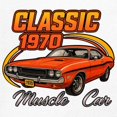 thumbnail image 3 of Vintage Classic 1970 Muscle Car Men's V-Neck T-shirt American Power Legendary V8 Performance, 3 of 7