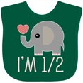 thumbnail image 3 of Inktastic Half Birthday Cute Elephant Girls Baby Bib, 3 of 4