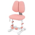 thumbnail image 1 of Costway Kids Study Chair with Adjustable Double Backrest, Footrest, Seat Height & Depth Pink, 1 of 10