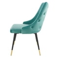 thumbnail image 4 of Side Dining Chair, Set of 2, Velvet, Teal Blue, Modern Contemporary Urban Design, Kitchen Room Cafe Bistro Restaurant Hospitality, 4 of 7