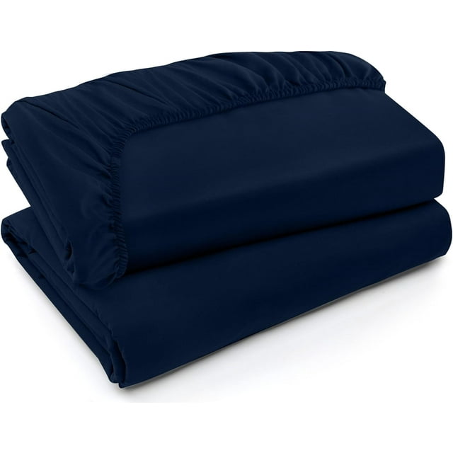 Sábanas ajustables Utopia Bedding King, paquete de 2 unidades, microfibra suave, azul marino