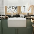 thumbnail image 3 of DeerValley DV-1K501 Fireclay Ceramic Farmhouse Kitchen Sink Single Bowl with Grid and Strainer (24" Lx 18" Wx 10" H), 3 of 16