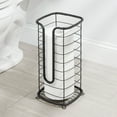 thumbnail image 2 of mDesign Metal Free Standing Toilet Paper Stand, Holds 3 Rolls - Matte Black, 2 of 7