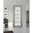 thumbnail image 3 of Solid French Door Frosted Glass 30 x 80 inches | Quadro 4002 Grey Ash | Single Regular Panel Frame Trims Handle | Bathroom Bedroom Sturdy Doors, 3 of 6