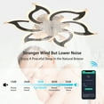 thumbnail image 4 of Garwarm 32 in Black Ceiling Fan with Lights and Remote, Modern Low Profile LED Ceiling Fan Light, 3 Color Temperatures, 6 Speeds for Bedroom Kitchen, 4 of 17