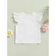 thumbnail image 4 of Bagilaanoe Toddler Baby Girls T-Shirt Fly Sleeve Casual Tees 6M 12M 18M 24M 3T 4T Kids Loose Summer Tops, 4 of 9