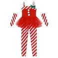 thumbnail image 4 of TSSOE Kids Girls Christmas Candy Cane Santa Claus Jumpsuit Ballet Dance Leotard Tutu Dress Elf Outfit Red 8, 4 of 7