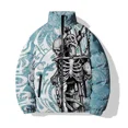 thumbnail image 4 of Abrigo de invierno para hombre, con algodón añadido para mantener el calor, estampado de calaveras personalizado, novedad en parkas, abrigos para hombre modernos y versátiles, chaquetas de invierno, 4 of 4