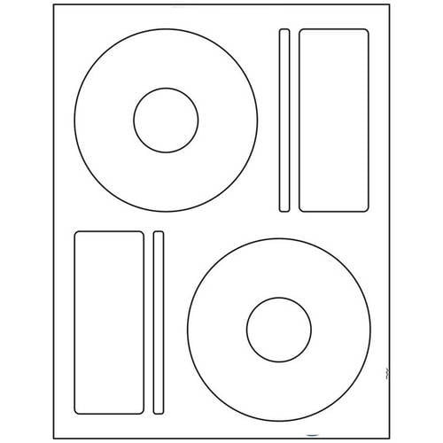 Meritline Laser CD Labels/Inkjet Matte White CD Labels (50 Sheets, 100 CD Labels) Full Coverage 22mm