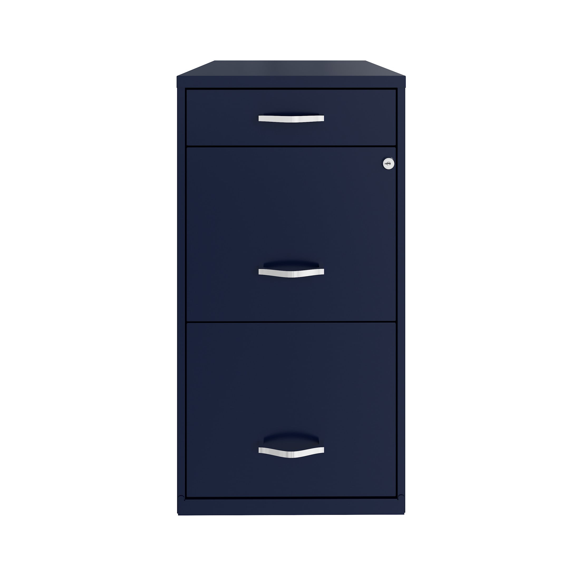 Space Solutions 3 Drawer Letter Width Vertical File Cabinet with Pencil Drawer, Navy