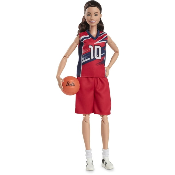Muñeca Barbie Signature, Sue Bird con ropa de uniforme número 10 y accesorio de baloncesto