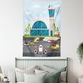 thumbnail image 4 of Airport Tapestry, Cartoon Design Infographic with Airfield Elements Aerodrome Tower Planes and Cars, Wall Hanging for Bedroom Living Room Dorm Decor, 60W X 80L Inches, Multicolor, by Ambesonne, 4 of 5