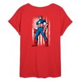 thumbnail image 2 of Marvel Captain America - Retro Distressed Flag - Women's Oversized Graphic T-Shirt, 2 of 3