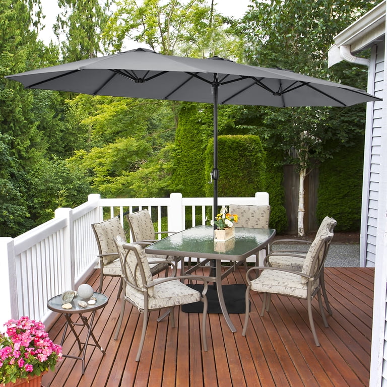 black patio umbrella Abba 9FT Lyon Outdoor Patio Outdoor Table Umbrella with Push Button Tilt and Crank Market Umbrella 8 Sturdy Ribs UV Protection Waterproof for Garden Deck Backyard Pool, & helmet-parts SIZE:8 (25.5) it combines function and CASAINC 11 ft. Solar
