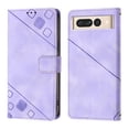 thumbnail image 2 of Compatible with Google Pixel 7 Pro Classic Embossed PU Leather Case with Card Holder Shockproof Cover, 2 of 5
