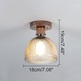 thumbnail image 6 of FSLiving Ceiling Light Fixtures Flush Mount E26 Clear Glass Lampshade Wooden Plate Decor Chandelier Nordic Lamp for Loft Hallway Foyer Cloakroom Balcony Entryway (Bulb Sold Separately) - 1 Pack, 6 of 6
