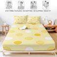 thumbnail image 5 of Full Size Fitted Sheet Set - Bohemia Polka Dots 3 Piece Bedding Sets 16" Deep Pocket Fitted Sheet with 2 Pillowcases, Modern Minimalist Art Yellow Brushed Microfiber Hotel Luxury Bed Sheets, 5 of 9