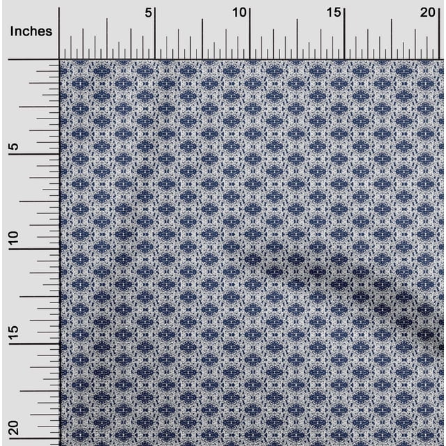 oneOone Viscose Chiffon Navy Blue Fabric Geometric Check Sewing Craft Projects Fabric Prints By Yard 42 Inch Wide
