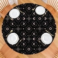 thumbnail image 2 of Black Moon Star Pattern Round Fitted Tablecloth with Elastic Edge,Dining Table Cover Waterproof,Outdoor Round Tablecloth for Camping,Dining,Indoor and Outdoor, 2 of 7