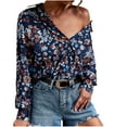 thumbnail image 2 of Aloohaidyvio Womens Button Down Long Sleeve Shirt Floral Soft Wrinkle Free Basic Tops Business Formal Casual Blouse, 2 of 6