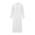 thumbnail image 5 of BinBiL Men's Muslim Clothes Durable Kaftan Robe Dubai Long Gown Ethnic Clothes,1pc Soft Robe White 10(XL), 5 of 9