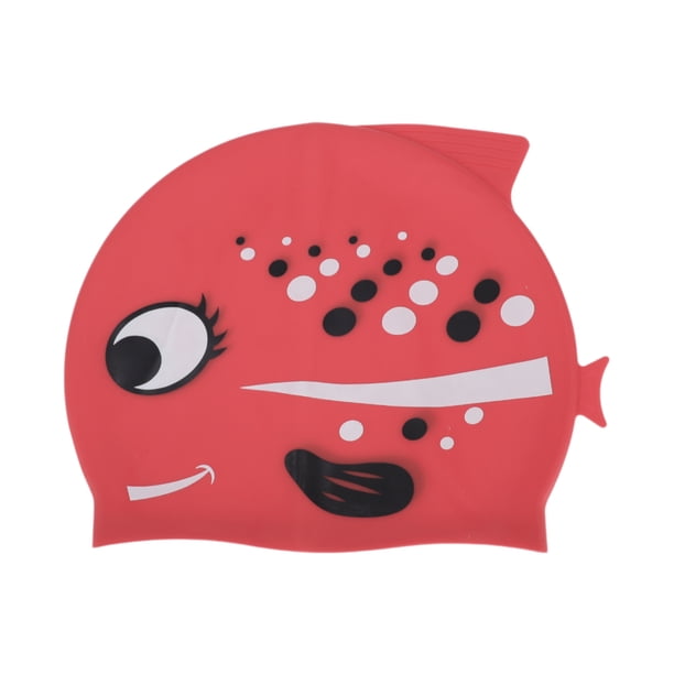 Gorro de natación de silicona con puntos de lunares rojos, 1 pieza